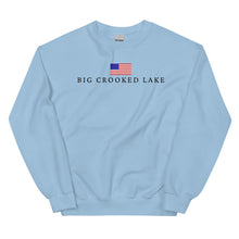 Load image into Gallery viewer, Big Crooked Lake American Flag Sweatshirt
