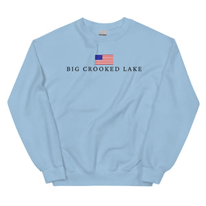 Big Crooked Lake American Flag Sweatshirt