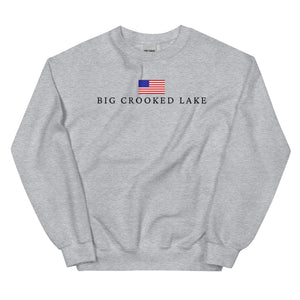 Big Crooked Lake American Flag Sweatshirt
