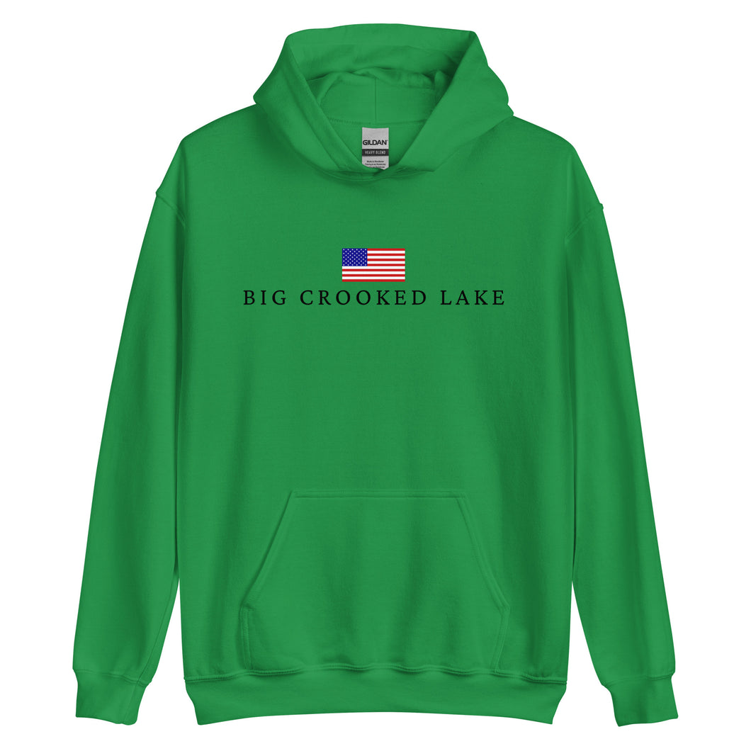 Big Crooked Lake American Flag Hoodie