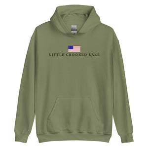 Little Crooked Lake American Flag Hoodie