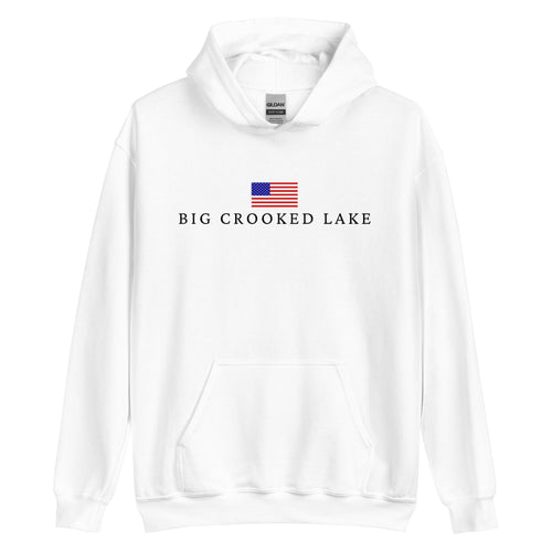 Big Crooked Lake American Flag Hoodie