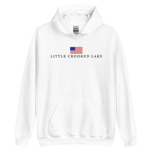 Little Crooked Lake American Flag Hoodie