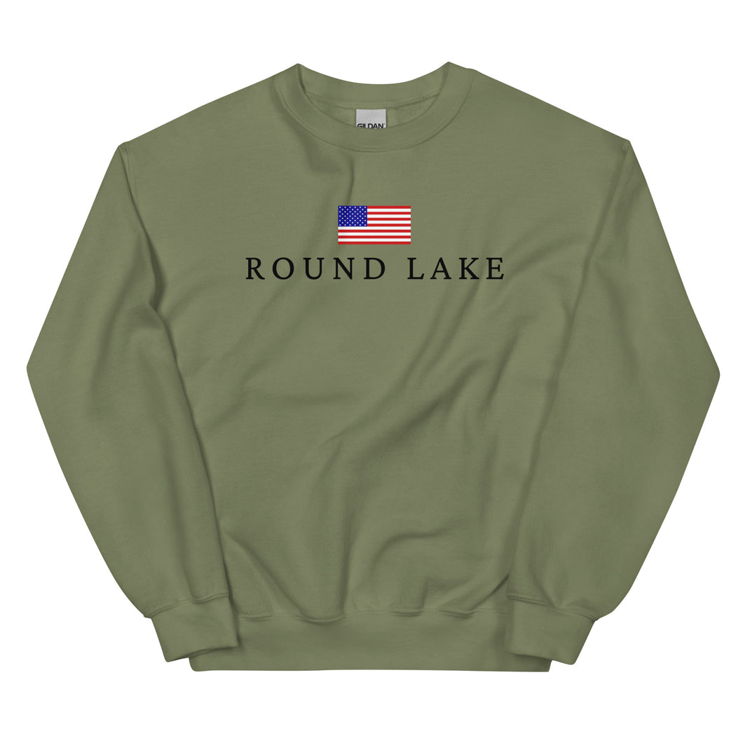 Round Lake American Flag Sweatshirt