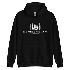 Big Crooked Lake Night Camping Hoodie