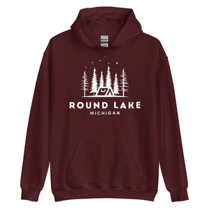 Round Lake Night Camping Hoodie