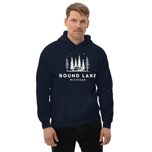 Round Lake Night Camping Hoodie