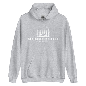 Big Crooked Lake Night Camping Hoodie